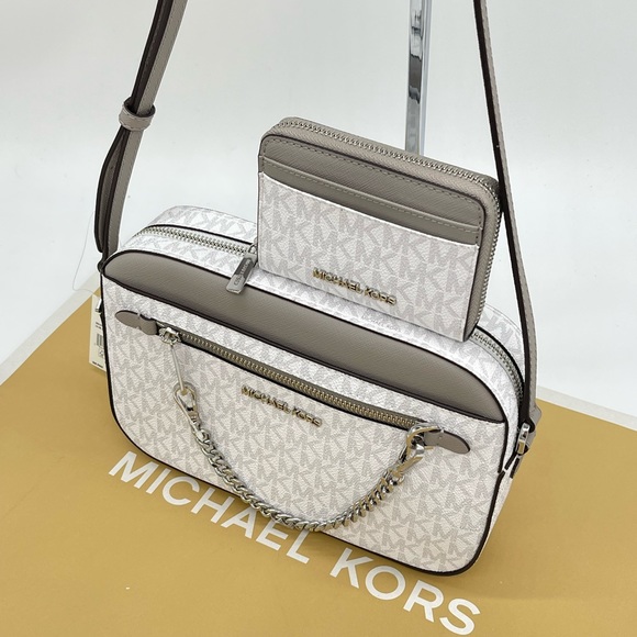 Michael Kors Large EW Zip Chain Xbody Bag & Card Case Wallet - Picture 8 of 11